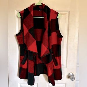 Cozy Red and Black Vest